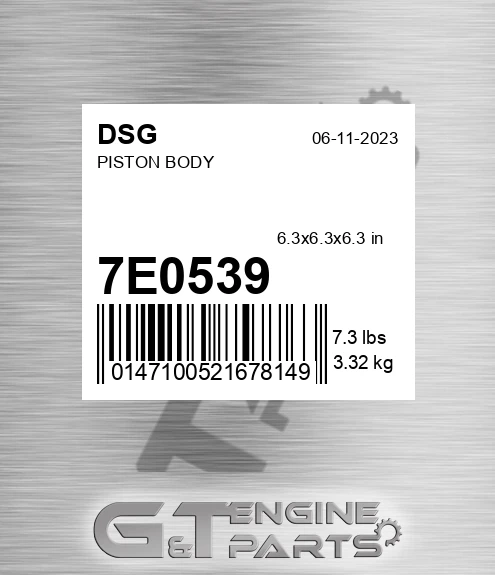 7E0539 Piston Body