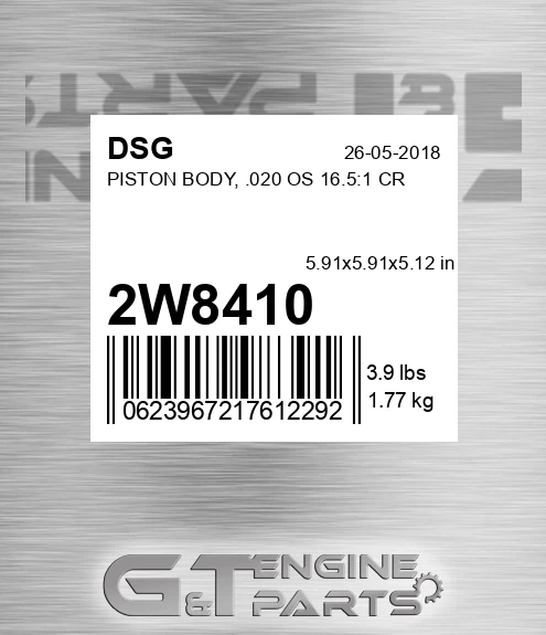 2W8410 Piston Body, .020 Os 16.5:1 Cr