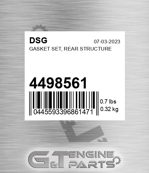 4498561 Gasket Set, Rear Structure