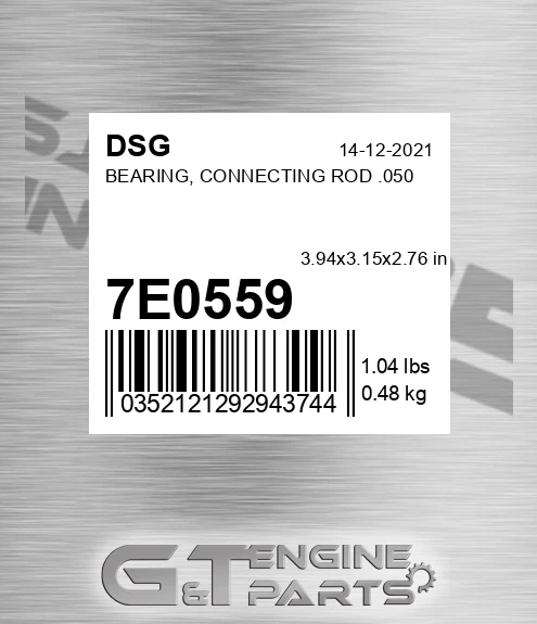 7E0559 Bearing, Connecting Rod .050