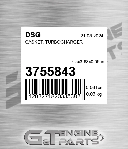 3755843 Gasket, Turbocharger