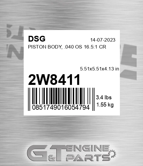 2W8411 Piston Body, .040 Os 16.5:1 Cr