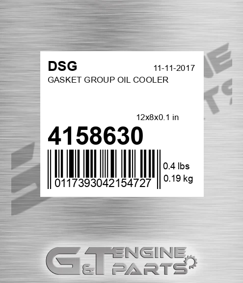4158630 Gasket Group Oil Cooler