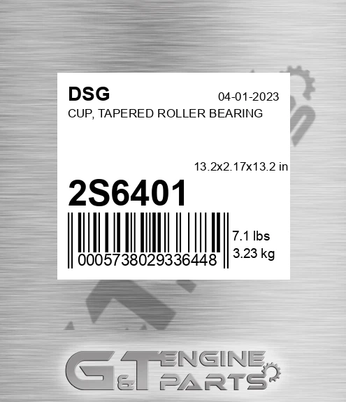 2S6401 DSG Cup, Tapered Roller Bearing