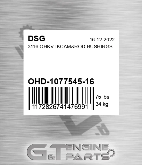OHD-1077545-16 3116 Ohkvtkcam&rod Bushings