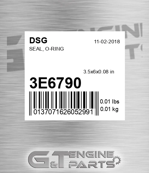 3E6790 DSG Seal, O-ring
