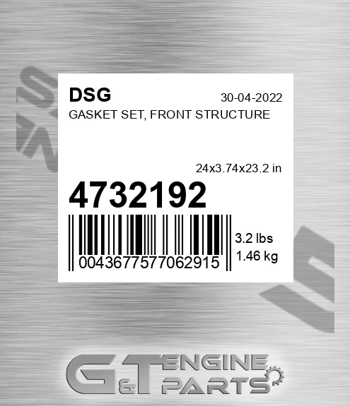 4732192 Gasket Set, Front Structure