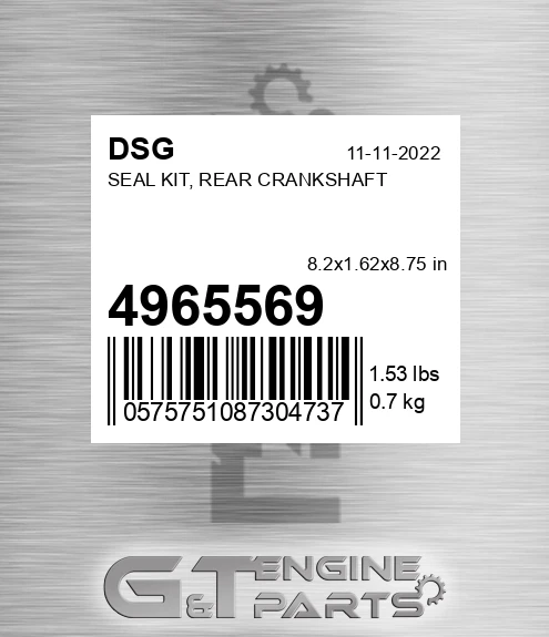 4965569 Seal Kit, Rear Crankshaft