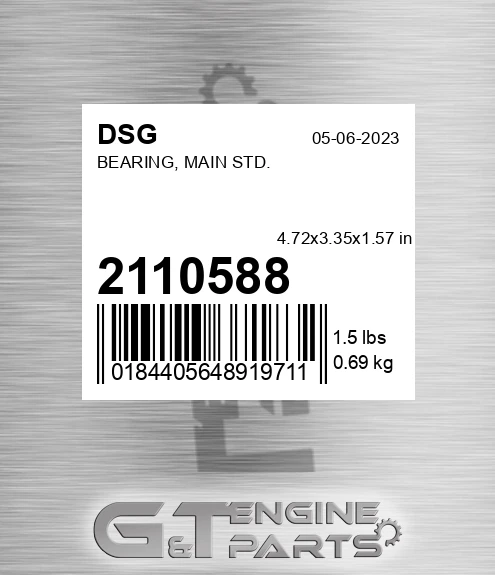 2110588 DSG Bearing, Main Std.