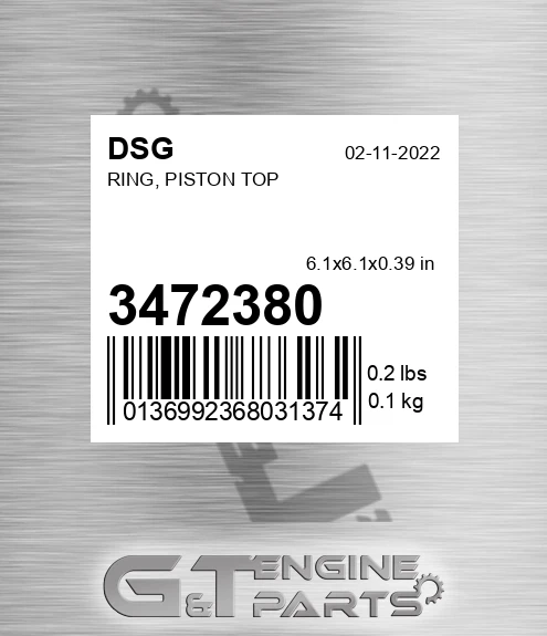 3472380 Ring, Piston Top