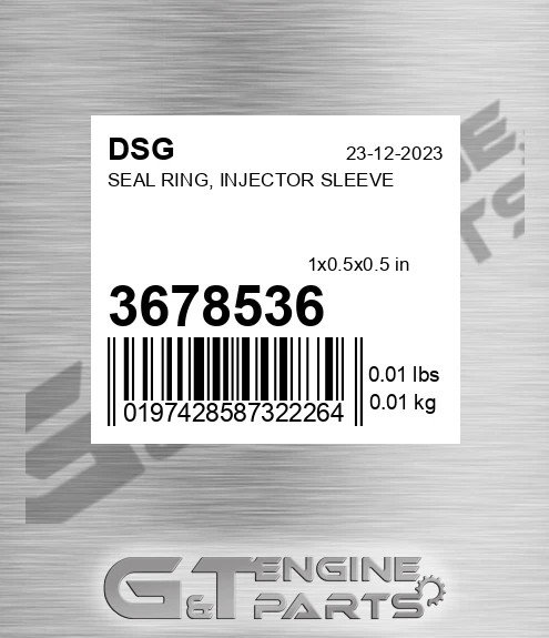 3678536 Seal Ring, Injector Sleeve