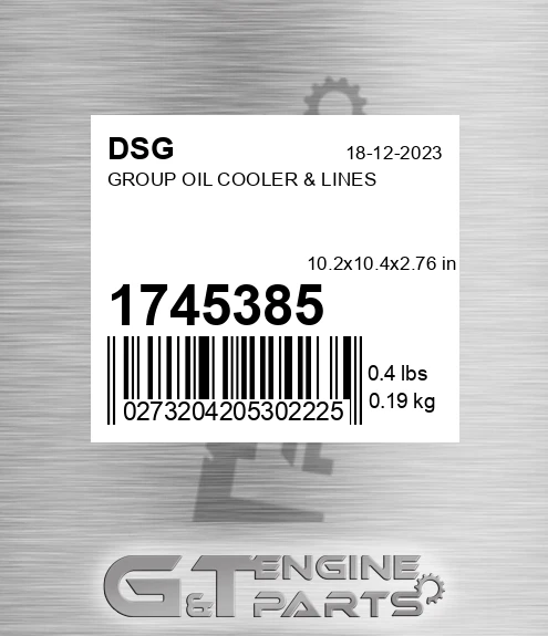 1745385 DSG Group Oil Cooler & Lines