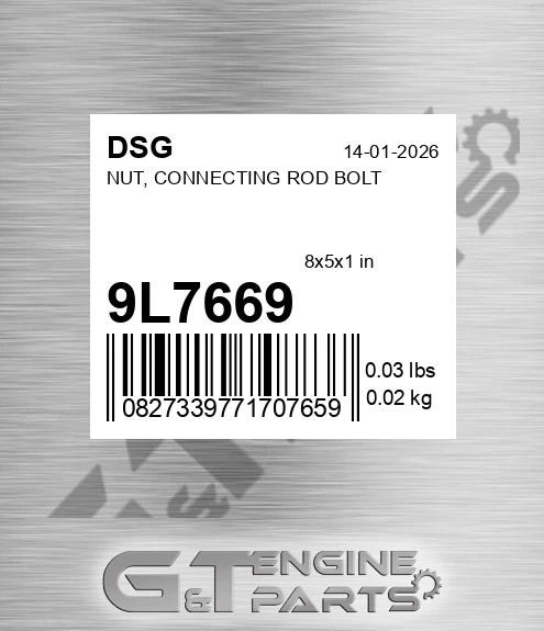 9L7669 Nut, Connecting Rod Bolt