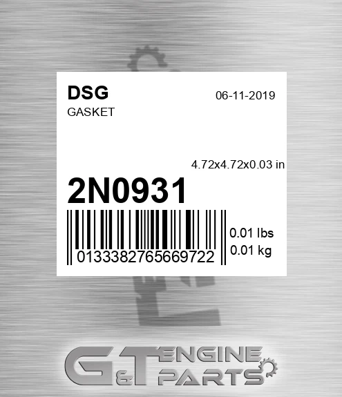 2N0931 Gasket
