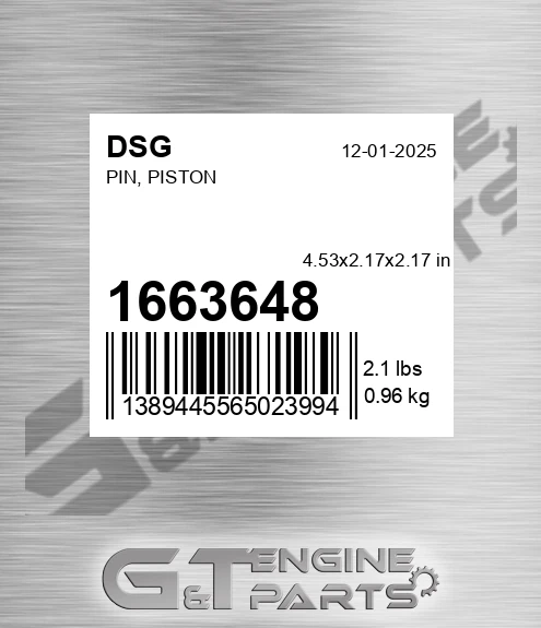 1663648 DSG Pin, Piston