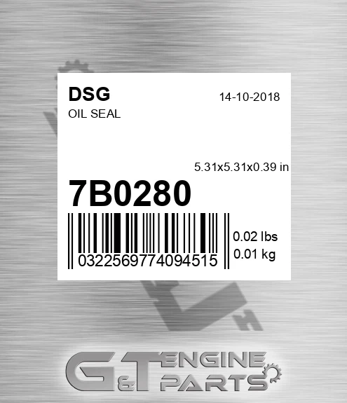 7B0280 Oil Seal