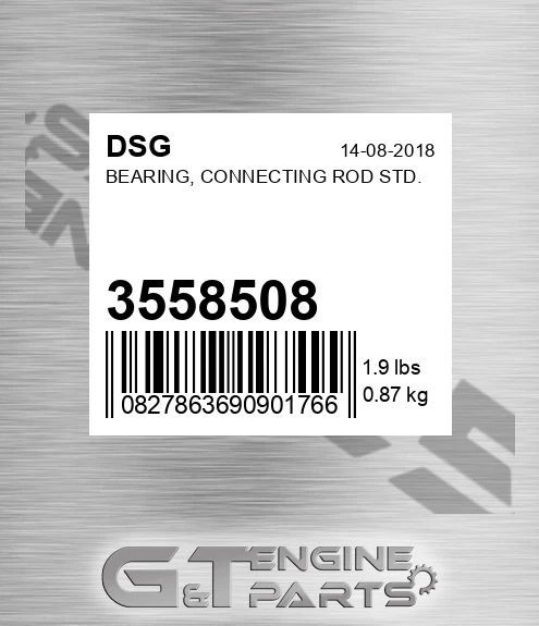 3558508 Bearing, Connecting Rod Std.