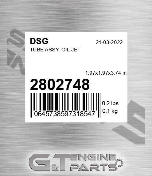 2802748 Tube Assy. Oil Jet
