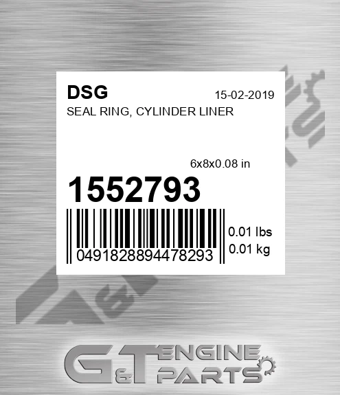 1552793 Seal Ring, Cylinder Liner