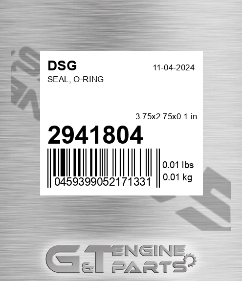 2941804 Seal, O-ring