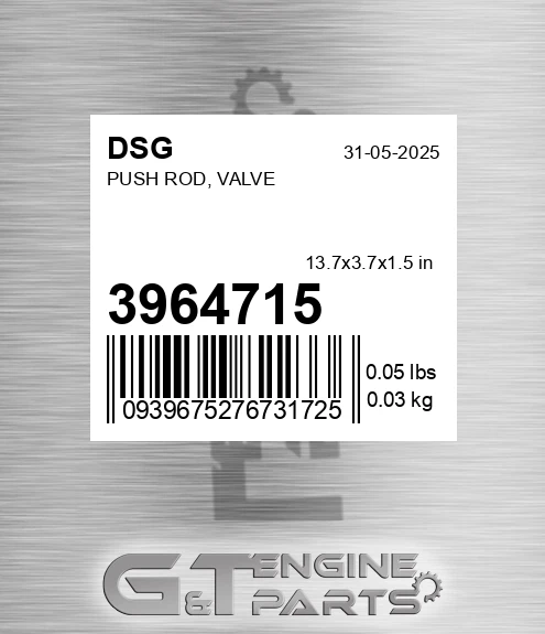 3964715 Push Rod, Valve