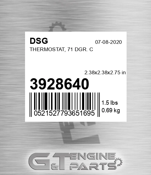 3928640 Thermostat, 71 Dgr. C