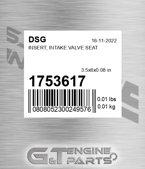1753617 Insert, Intake Valve Seat