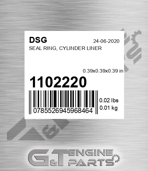 1102220 DSG Seal Ring, Cylinder Liner