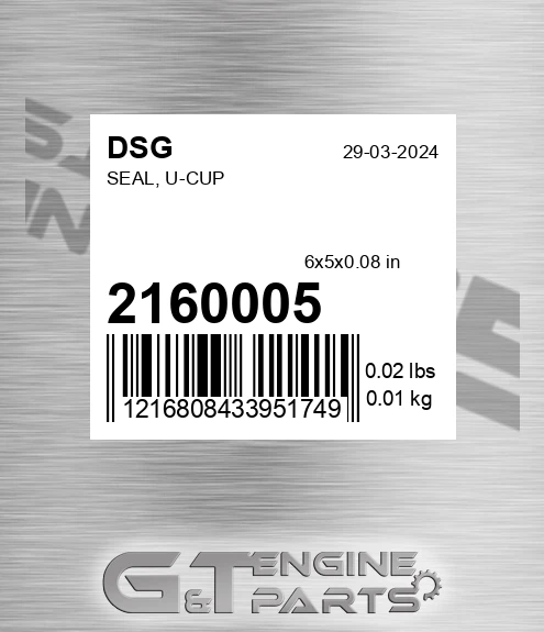 2160005 Seal, U-cup