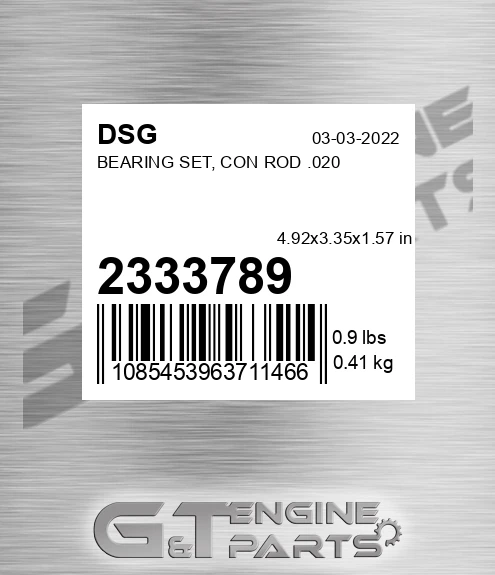 2333789 Bearing Set, Con Rod .020