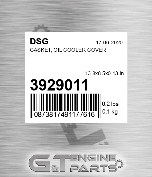 3929011 Gasket, Oil Cooler Cover