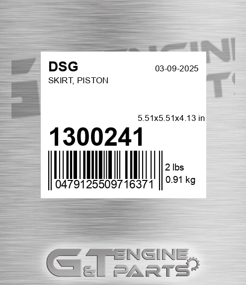 1300241 Skirt, Piston