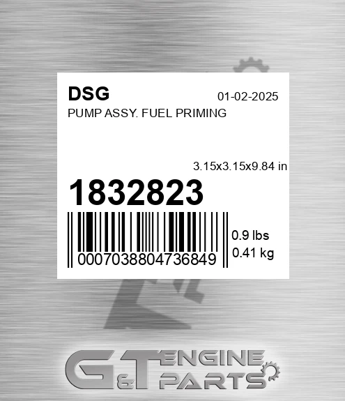 1832823 DSG Pump Assy. Fuel Priming