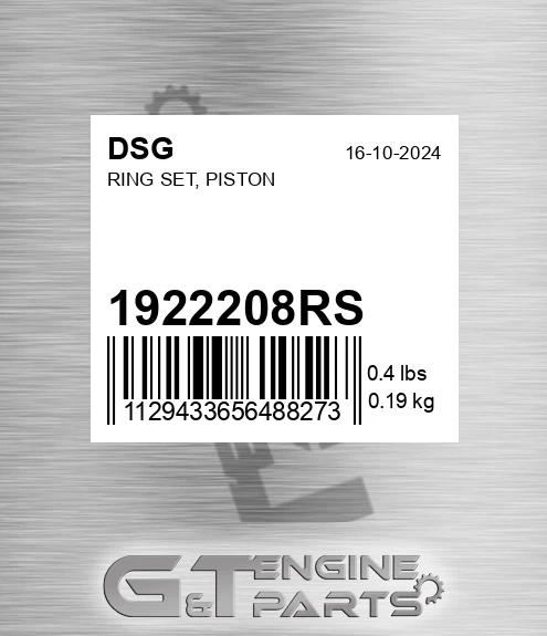 1922208RS DSG Ring Set, Piston