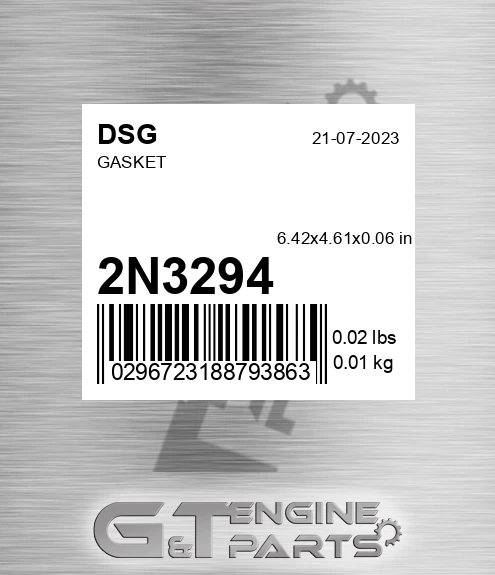 2N3294 DSG Gasket