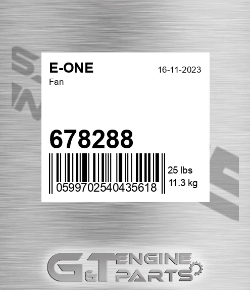 678288 Fan for E-ONE