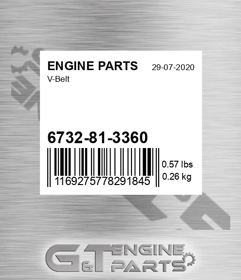 6732-81-3360 V-belt for ENGINE PARTS