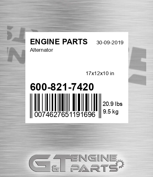 600-821-7420 Alternator for ENGINE PARTS