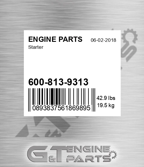 600-813-9313 Starter for ENGINE PARTS