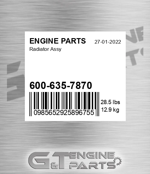 600-635-7870 Radiator Assy