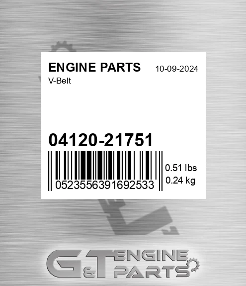 04120-21751 V-belt for ENGINE PARTS