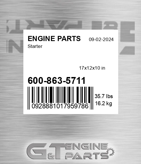 600-863-5711 Starter