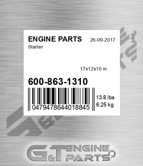 600-863-1310 Starter for ENGINE PARTS