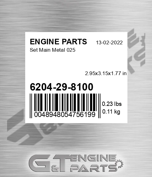 6204-29-8100 Set Main Metal 025