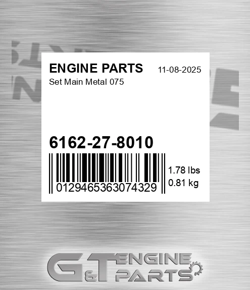 6162-27-8010 Set Main Metal 075 for ENGINE PARTS