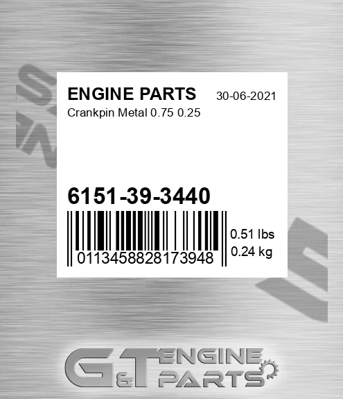 6151-39-3440 Crankpin Metal 0.75 0.25 for ENGINE PARTS