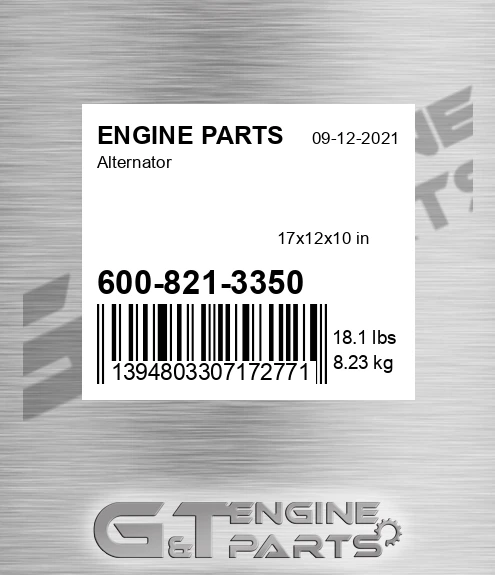 600-821-3350 Alternator for ENGINE PARTS