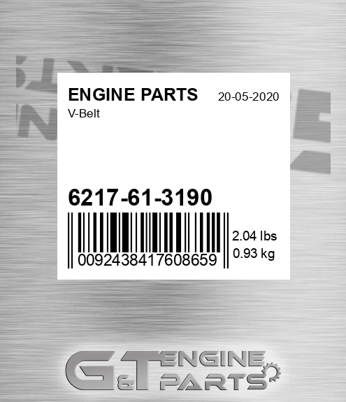 6217-61-3190 V-belt for ENGINE PARTS