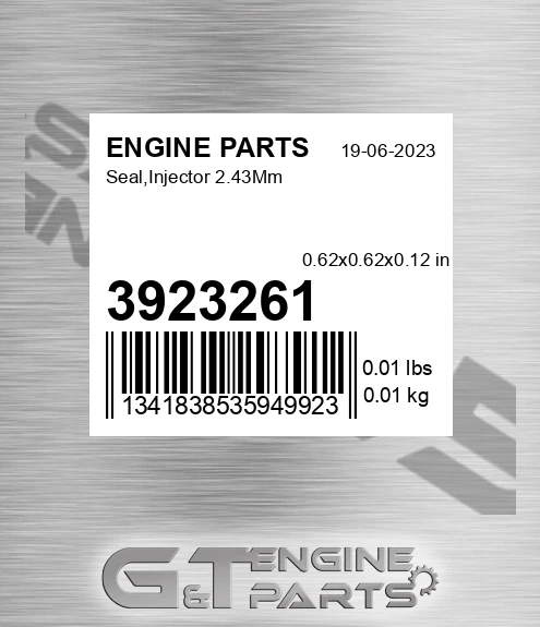 3923261 ENGINE PARTS Seal,injector 2.43mm