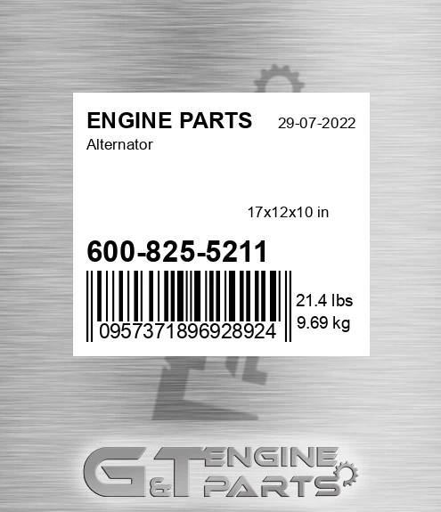 600-825-5211 Alternator for ENGINE PARTS
